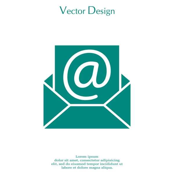 E-symbool op het pictogram van de envelop — Stockvector