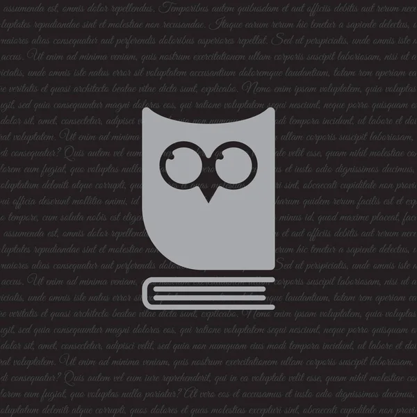 Sova na knize, vzdělání emblém — Stockový vektor