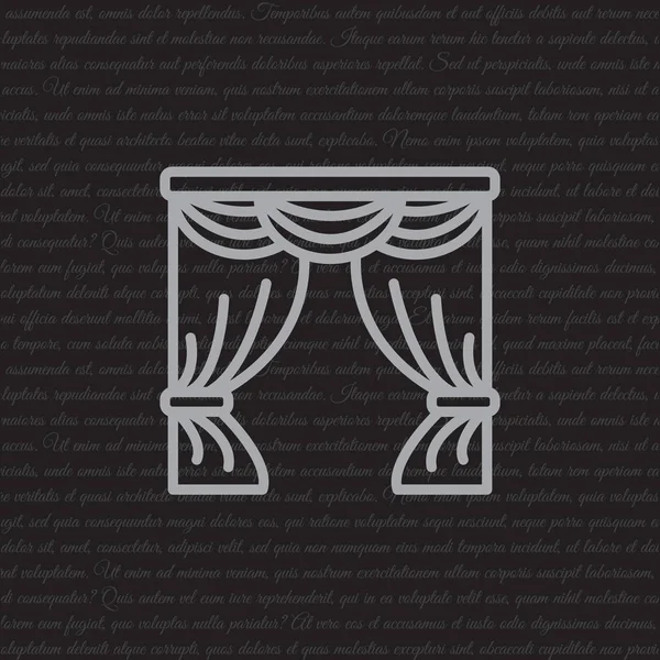 Fenstervorhang flaches Symbol — Stockvektor