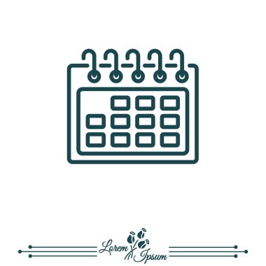  satırı simgesi. Takvim