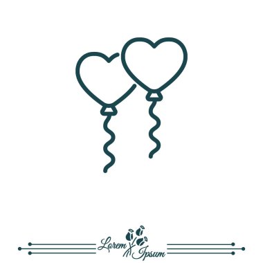 Balonlar düz simgesi