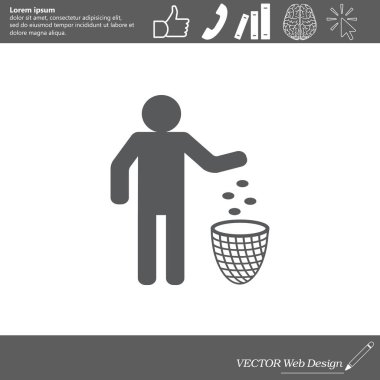 adam çöp kutusu çöp atma