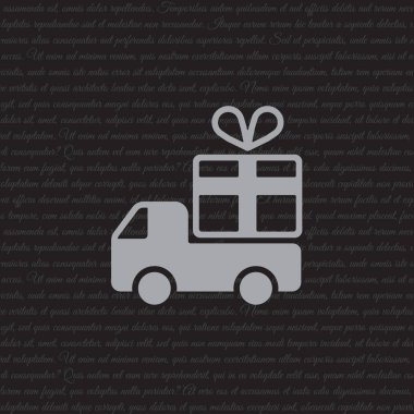 Bir hediye simgesi ile kamyon