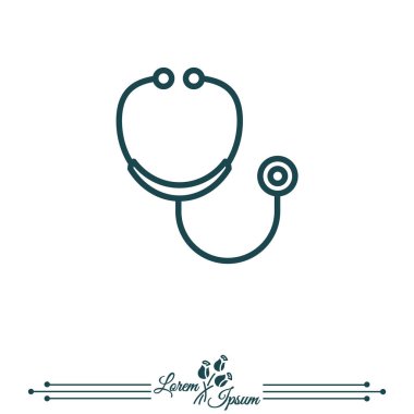 stetoskop düz simgesi