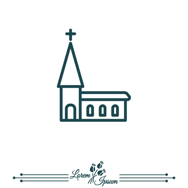 Kilise ya da tapınak satırı simgesi — Stok Vektör