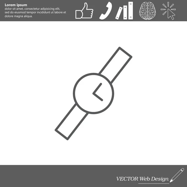 Значок плоских наручных часов — стоковый вектор