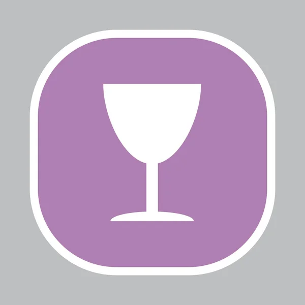 Símbolo frágil com vinho — Vetor de Stock