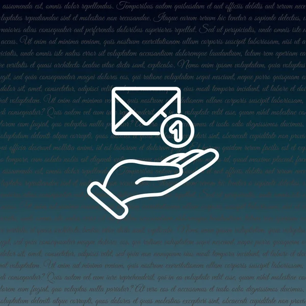 Γραμμή εικονίδιο Web. Ηλεκτρονικό ταχυδρομείο (επιστολή) στο χέρι — Διανυσματικό Αρχείο