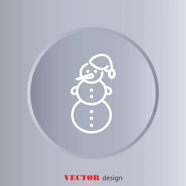 Ref-line icon of snowman — стоковый вектор