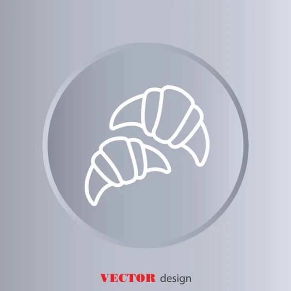 Icône de ligne Web de Croissants — Image vectorielle