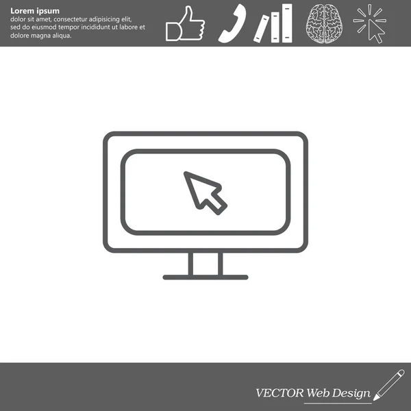 Moniteur icône avec flèche du curseur — Image vectorielle