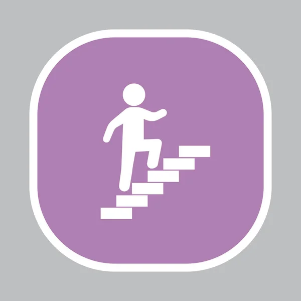 階段を歩くアイコン — ストックベクタ