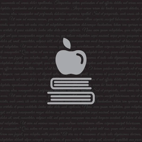 Apple на книги, знання значок — стоковий вектор