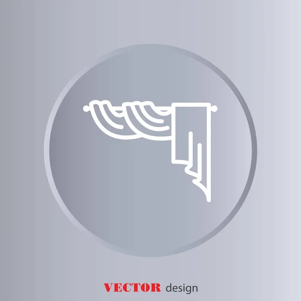 Rideau de fenêtre icône plate — Image vectorielle