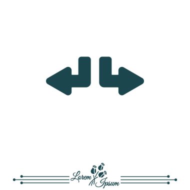 Ok farklı yönlere simgesi