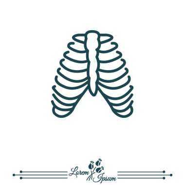 Kaburga düz simgesi