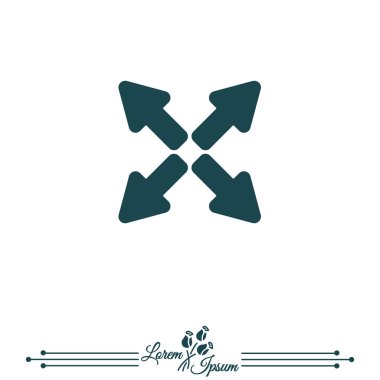  satırı simgesi. Oklar