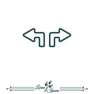 Ok farklı yönlere simgesi