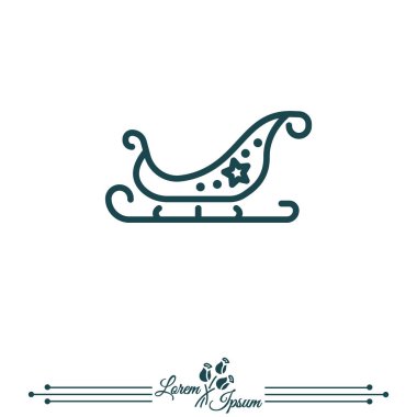 Noel babalar atlı kızak simgesi