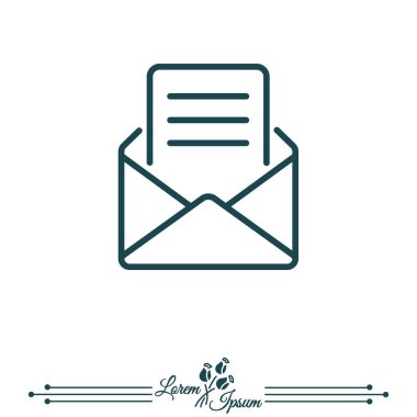 Satırı simgesi mektup mesaj okumak, web