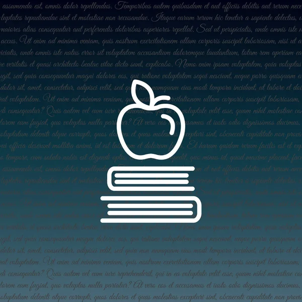 Apple på böcker, kunskap-ikonen — Stock vektor