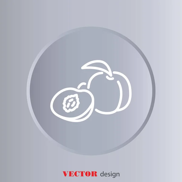 Icono de línea web de albaricoques — Vector de stock