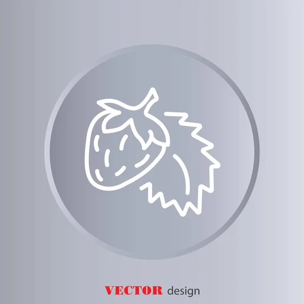 Icono de línea web de Fresa — Vector de stock