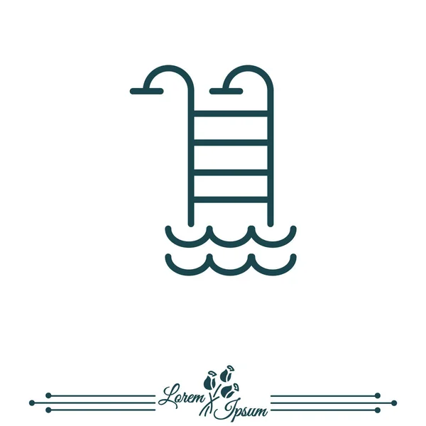 Havuza merdiven Web satırı simgesi — Stok Vektör