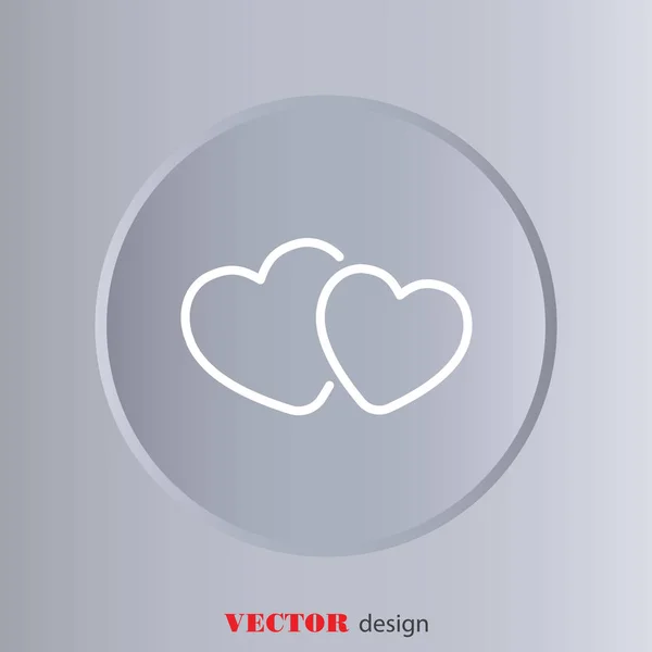 Icono de dos corazones — Vector de stock