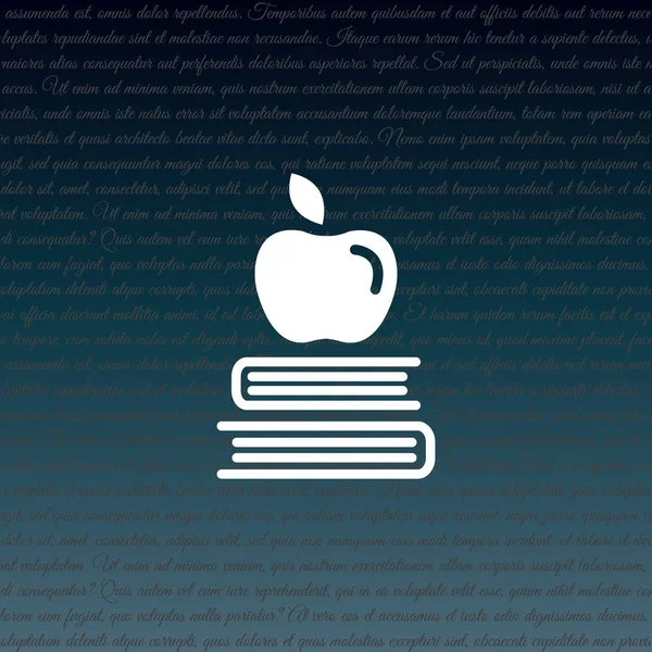 Apple på böcker, kunskap-ikonen — Stock vektor