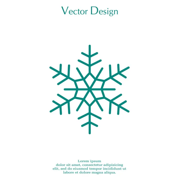 Copo de nieve icono plano — Vector de stock