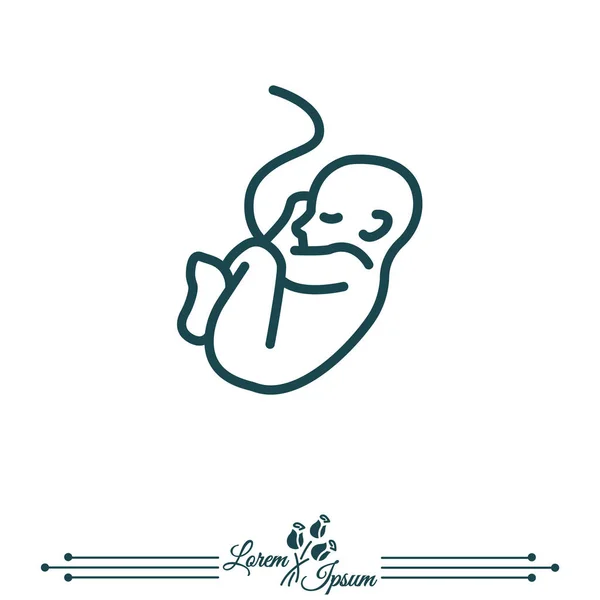 Εικονίδιο του εμβρύου σε επίπεδη στυλ — Διανυσματικό Αρχείο