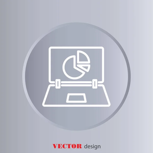 Icône de ligne Web ordinateur portable — Image vectorielle