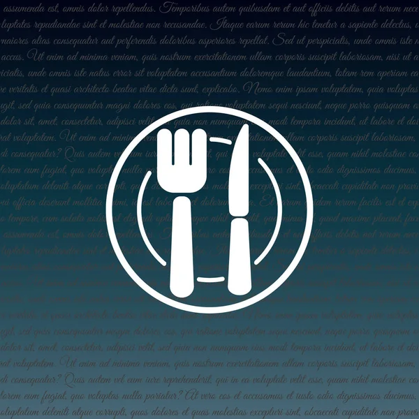 Pókháló sor ikon. Étkészlet (tányér, Villa és kés) — Stock Vector