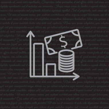Para ve grafik düz simgesi