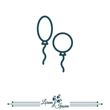 Balonlar düz simgesi