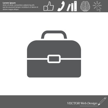 Evrak Çantası Düz Simgesi