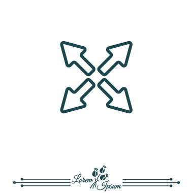  satırı simgesi. Oklar