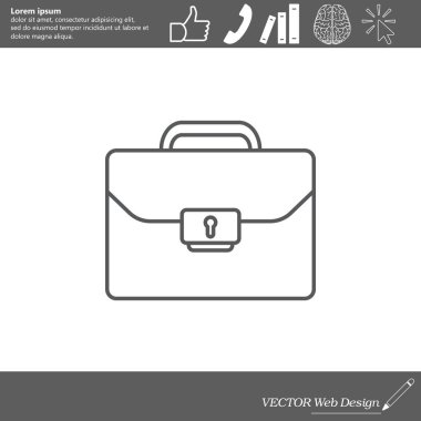 Evrak Çantası Düz Simgesi