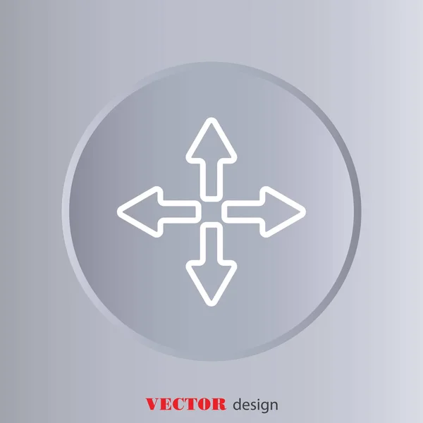 Setas em diferentes direções ícone — Vetor de Stock