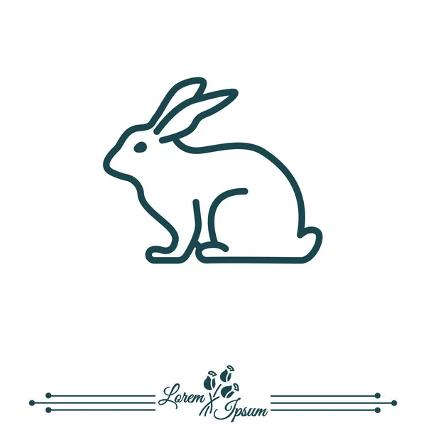 Conejo línea web icono — Vector de stock