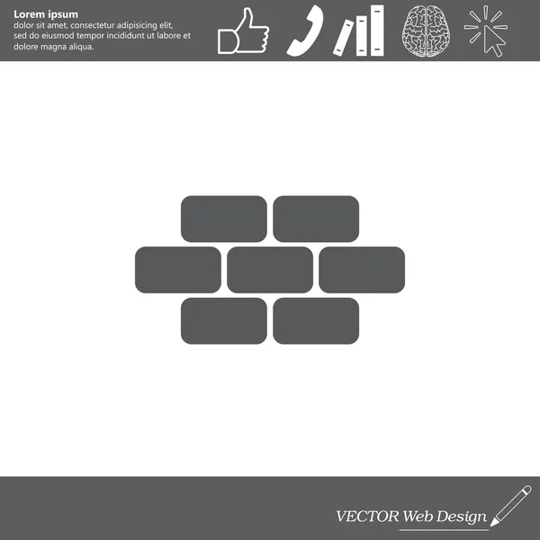 Briques, icône plate — Image vectorielle