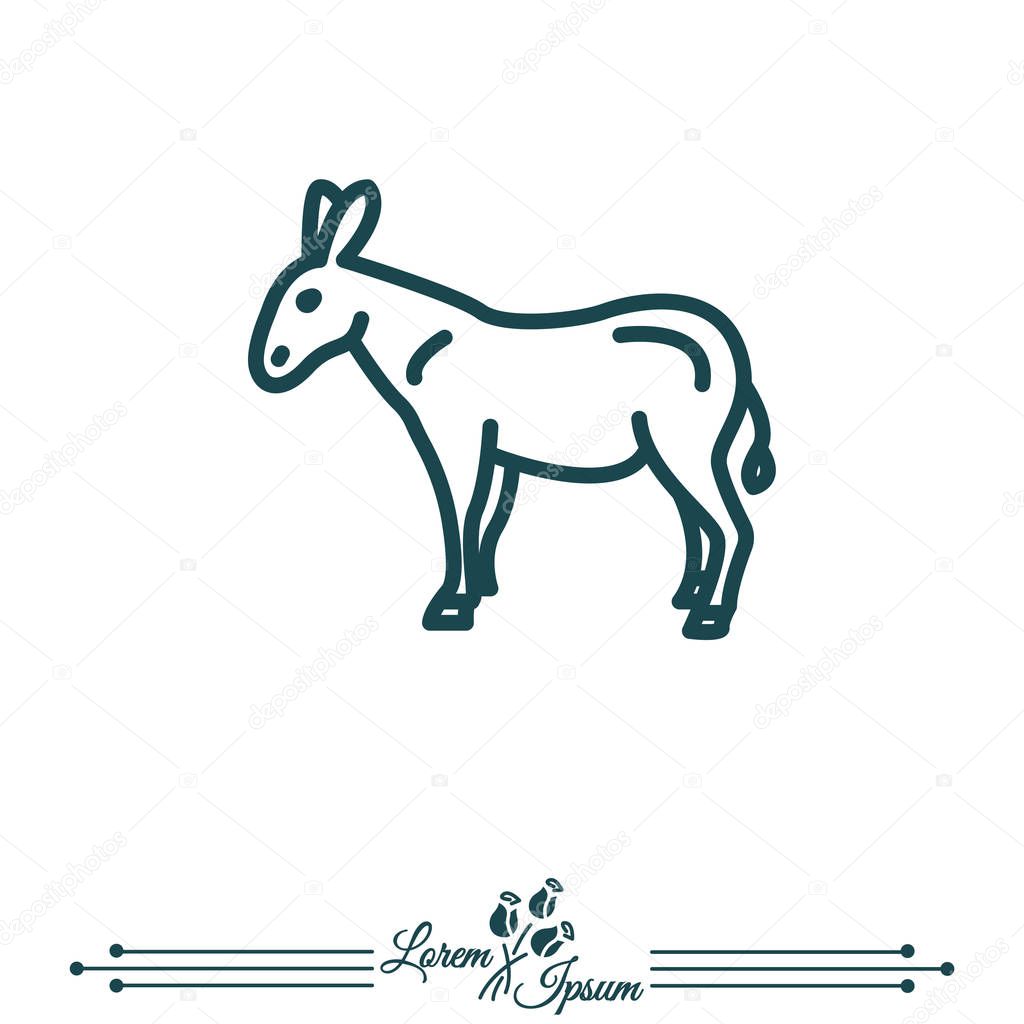 Donkey web line icon