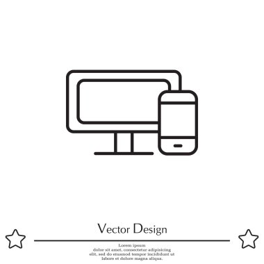 Monitör ve telefon simgesi