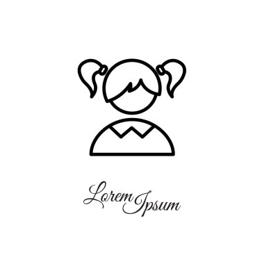 Kız avatar basit simgesi