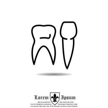 dişler düz simgesi