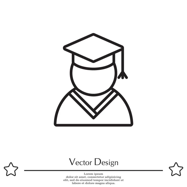 Graduado icono de la slihouette — Vector de stock