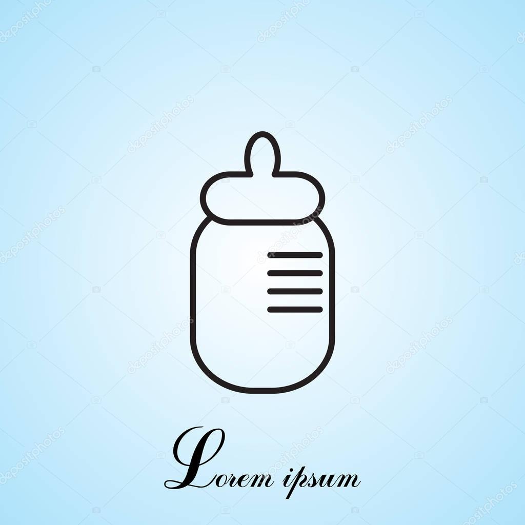 Baby milk bottle flat icon