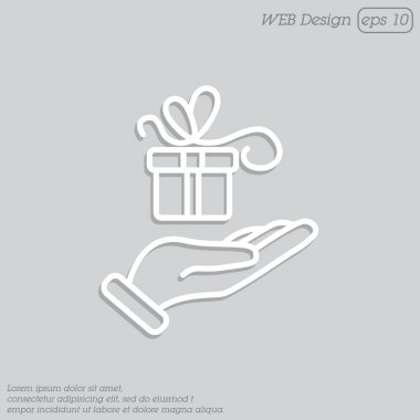 Web satırı simgesi. Elinde hediye