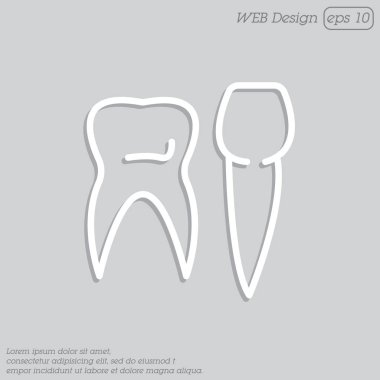 dişler düz simgesi